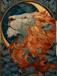 Lion And Moon Vinyl Car Decal Sticker – Waterproof & UV-Resistant 8"