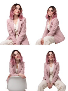 Pink-Haired Business Portrait Vinyl Car Decal Sticker – Waterproof & UV-Resistant 8"