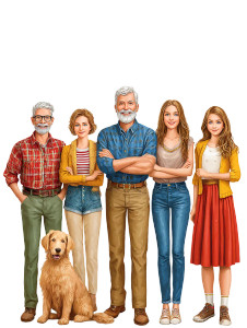 Happy Family Illustration V2 Vinyl Car Decal Sticker – Waterproof & UV-Resistant 8"