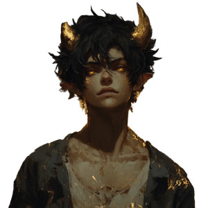 Golden-Horned Teen Vinyl Car Decal Sticker – Waterproof & UV-Resistant 8"