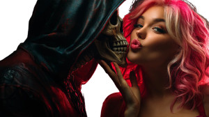 Gothic Kiss Vinyl Car Decal Sticker – Waterproof & UV-Resistant 8" Gothic Kiss Vinyl Car Decal Sticker – Waterproof & UV-Resistant 8"