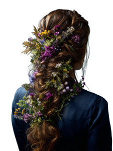 Braided Floral Hair Vinyl Car Decal Sticker – Waterproof & UV-Resistant 8"