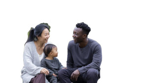 Interracial Family Smiling Vinyl Car Decal Sticker – Waterproof & UV-Resistant 8"