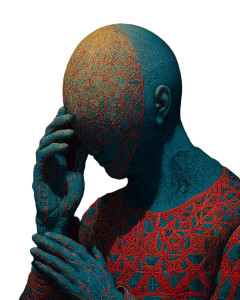 Blue Geometric Man Vinyl Car Decal Sticker – Waterproof & UV-Resistant 8"
