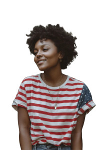 Patriotic Afro Woman Vinyl Car Decal Sticker – Waterproof & UV-Resistant 8"