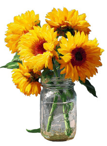 Sunflower Mason Jar Vinyl Car Decal Sticker – Waterproof & UV-Resistant 8"