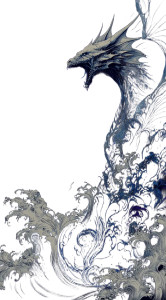 Ethereal Dragon Swirls Vinyl Car Decal Sticker – Waterproof & UV-Resistant 8"
