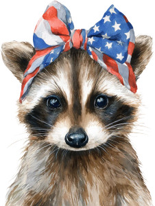 Patriotic Raccoon V2 Vinyl Car Decal Sticker – Waterproof & UV-Resistant 8"