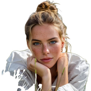 Blonde Flower Field Girl Vinyl Car Decal Sticker – Waterproof & UV-Resistant 8"