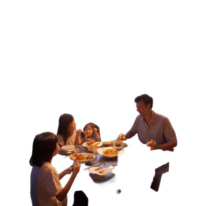 Family Rooftop Dinner Vinyl Car Decal Sticker – Waterproof & UV-Resistant 8"
