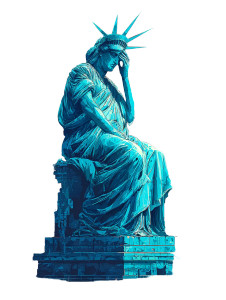 Despairing Liberty V2 Vinyl Car Decal Sticker – Waterproof & UV-Resistant 8" Despairing Liberty V2 Vinyl Car Decal Sticker – Waterproof & UV-Resistant 8"