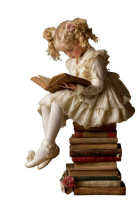 Victorian Girl Reading Vinyl Car Decal Sticker – Waterproof & UV-Resistant 8"
