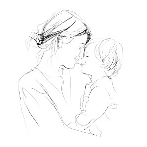 Mother And Child V48 Vinyl Car Decal Sticker – Waterproof & UV-Resistant 8"