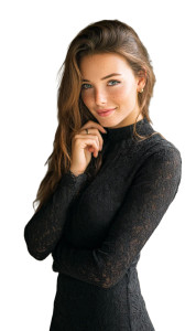 Radiant Shy Woman Vinyl Car Decal Sticker – Waterproof & UV-Resistant 8"