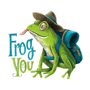 Frog Explorer Design Vinyl Car Decal Sticker – Waterproof & UV-Resistant 8"