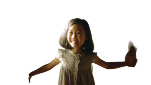 Excited Chinese Girl Vinyl Car Decal Sticker – Waterproof & UV-Resistant 8"