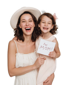 Joyful Mother And Child V2 Vinyl Car Decal Sticker – Waterproof & UV-Resistant 8"