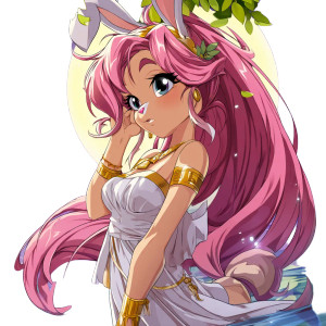 Anime Rabbit Goddess Vinyl Car Decal Sticker – Waterproof & UV-Resistant 8"