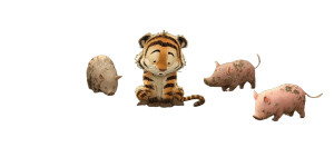 Unhappy Tiger Cub Vinyl Car Decal Sticker – Waterproof & UV-Resistant 8"