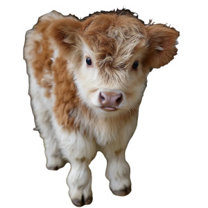 Fluffy Red Merle Cow Vinyl Car Decal Sticker – Waterproof & UV-Resistant 8"
