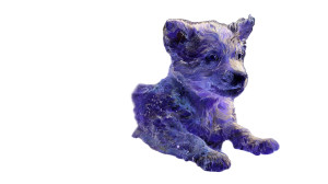 Cosmic Fractal Puppy Vinyl Car Decal Sticker – Waterproof & UV-Resistant 8"