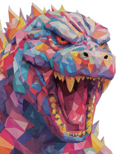 Cubist Godzilla Vinyl Car Decal Sticker – Waterproof & UV-Resistant 8" Cubist Godzilla Vinyl Car Decal Sticker – Waterproof & UV-Resistant 8"