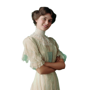 Edwardian Woman Vinyl Car Decal Sticker – Waterproof & UV-Resistant 8"