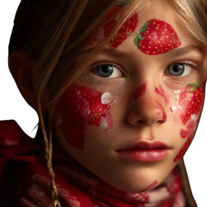 Strawberry-Faced Girl Vinyl Car Decal Sticker – Waterproof & UV-Resistant 8"