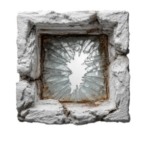 Broken Window V2 Vinyl Car Decal Sticker – Waterproof & UV-Resistant 8"