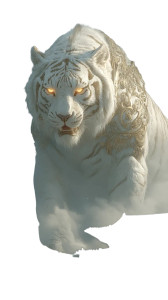 Divine White Tiger V2 Vinyl Car Decal Sticker – Waterproof & UV-Resistant 8"