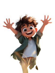 Joyful Cartoon Boy V3 Vinyl Car Decal Sticker – Waterproof & UV-Resistant 8"