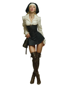 Stylized Nun Vinyl Car Decal Sticker – Waterproof & UV-Resistant 8"