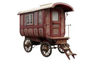 Traditional Caravan Wagon Vinyl Car Decal Sticker – Waterproof & UV-Resistant 8"