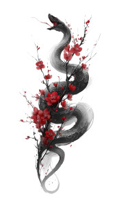 Elegant Snake Art V2 Vinyl Car Decal Sticker – Waterproof & UV-Resistant 8"