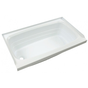 Lippert Components Better Bath Bathtub | 24x40 Rectangular ABS Tub | Smooth Floor, Left Hand Drain | Parchment Lippert Components Better Bath Bathtub | 24x40 Rectangular ABS Tub | Smooth Floor, Left Hand Drain | Parchment