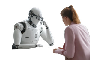 Ai Robot Meeting Vinyl Car Decal Sticker – Waterproof & UV-Resistant 8"