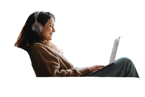 Young Woman Video Calling Vinyl Car Decal Sticker – Waterproof & UV-Resistant 8"