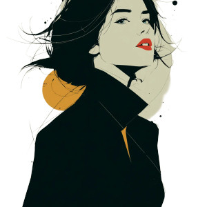 Elegant Woman Profile V2 Vinyl Car Decal Sticker – Waterproof & UV-Resistant 8"