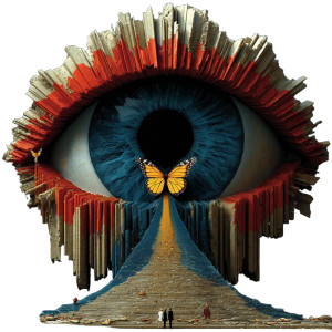 Surreal Eye Butterfly Vinyl Car Decal Sticker – Waterproof & UV-Resistant 8"