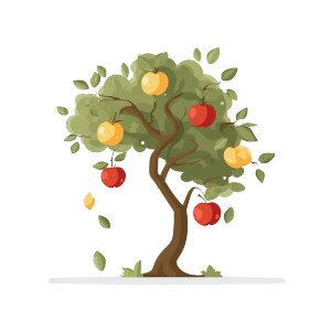 Falling Apple Tree Vinyl Car Decal Sticker – Waterproof & UV-Resistant 8"