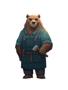 Bear Blacksmith Vinyl Car Decal Sticker – Waterproof & UV-Resistant 8"