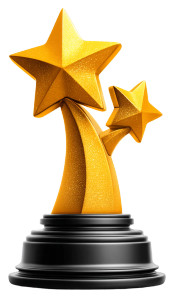 Gold Star Trophy Vinyl Car Decal Sticker – Waterproof & UV-Resistant 8"