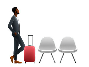 Businessman At Airport Vinyl Car Decal Sticker – Waterproof & UV-Resistant 8"