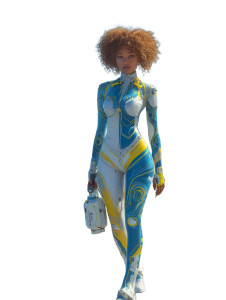 Futuristic Ethiopian Girl Vinyl Car Decal Sticker – Waterproof & UV-Resistant 8"