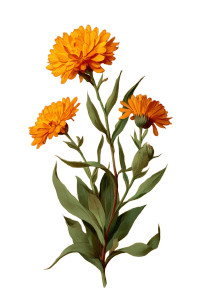 Calendula Botanical Vinyl Car Decal Sticker – Waterproof & UV-Resistant 8"