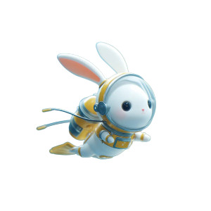 Diving Rabbit Vinyl Car Decal Sticker – Waterproof & UV-Resistant 8"