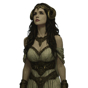 Horned Woman Vinyl Car Decal Sticker – Waterproof & UV-Resistant 8"