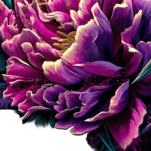 Woodcut Peony Vinyl Car Decal Sticker – Waterproof & UV-Resistant 8"