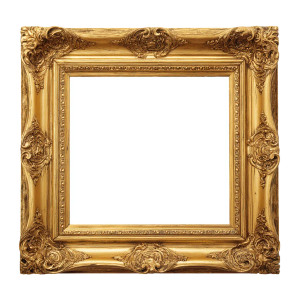 Golden Ornate Frame Vinyl Car Decal Sticker – Waterproof & UV-Resistant 8"