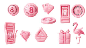 Pink Casino Inflatables Vinyl Car Decal Sticker – Waterproof & UV-Resistant 8"